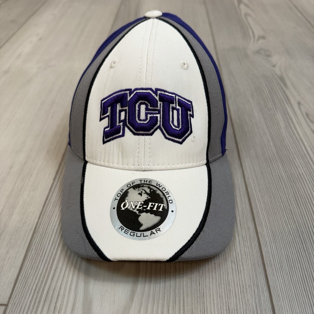 NEW TCU TX Horned Frogs Top Of The World Purple White Adjustable Hat Cap OS